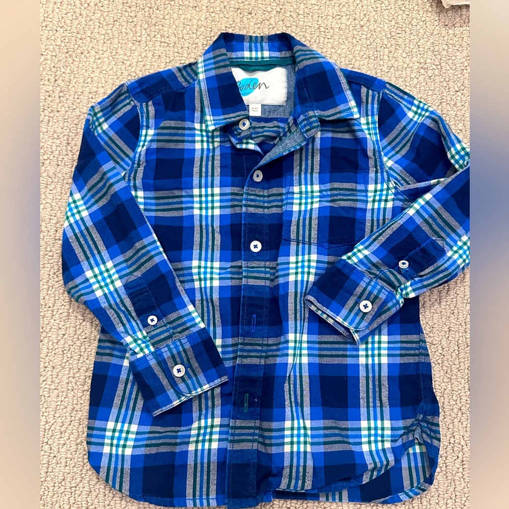 Boden flannel button down 4-5T